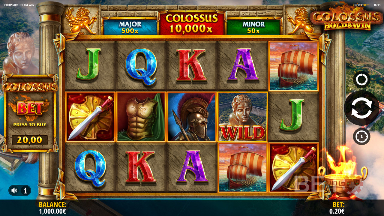 Desfrute do tema grego em Colossus: Segurar e Ganhar slot online