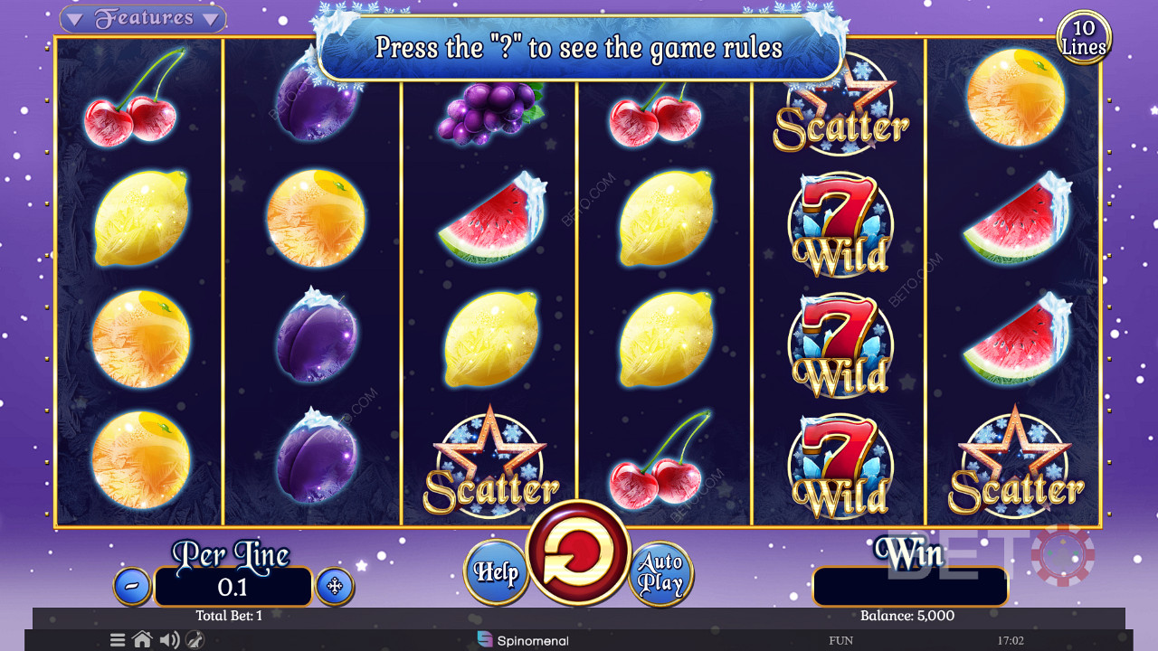 Fruits On Ice Collection 10 Lines Jogo Grátis