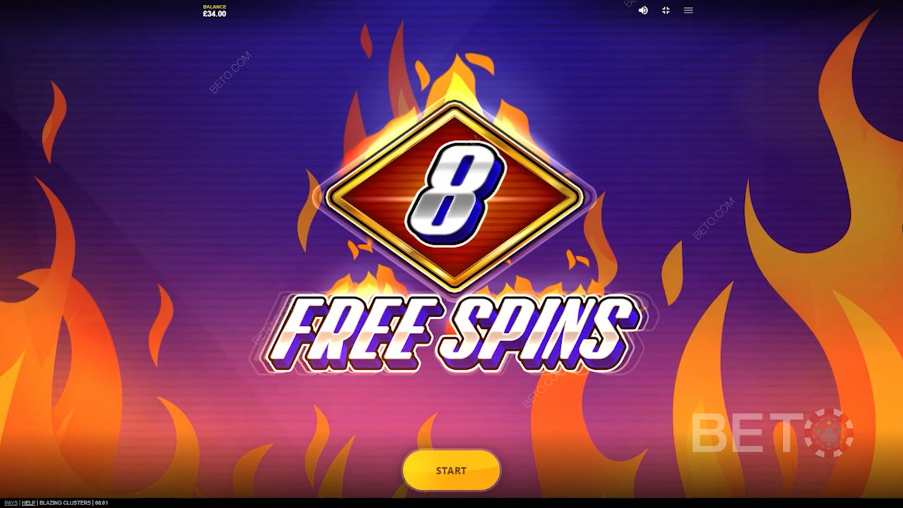 Ativar o modo Free Spins para obter 8 Free Spins e aumentos do Multiplicador
