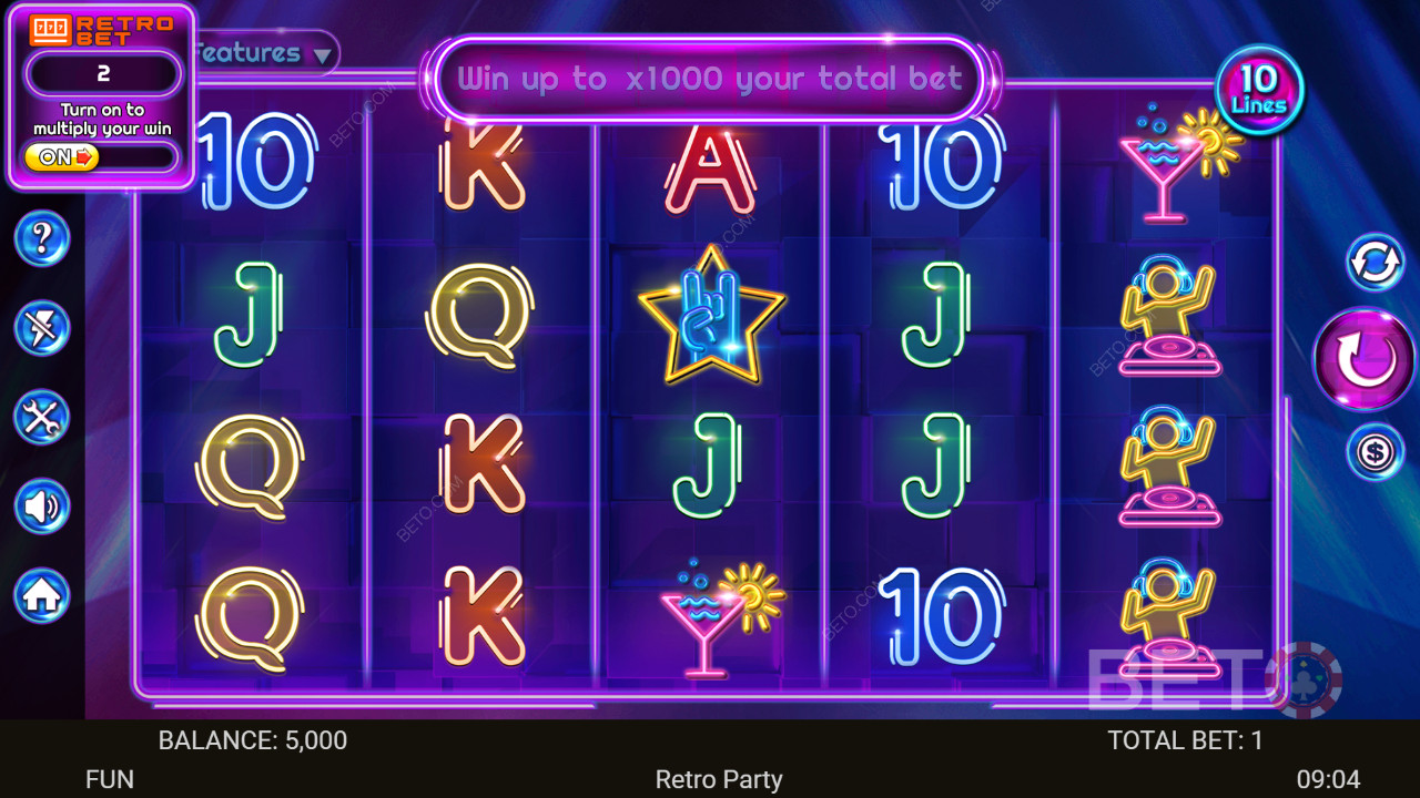 Avaliação da Retro Party por BETO Slots