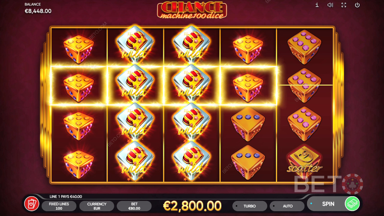 Máquina de Chance 100 Dice Avaliação por BETO Slots