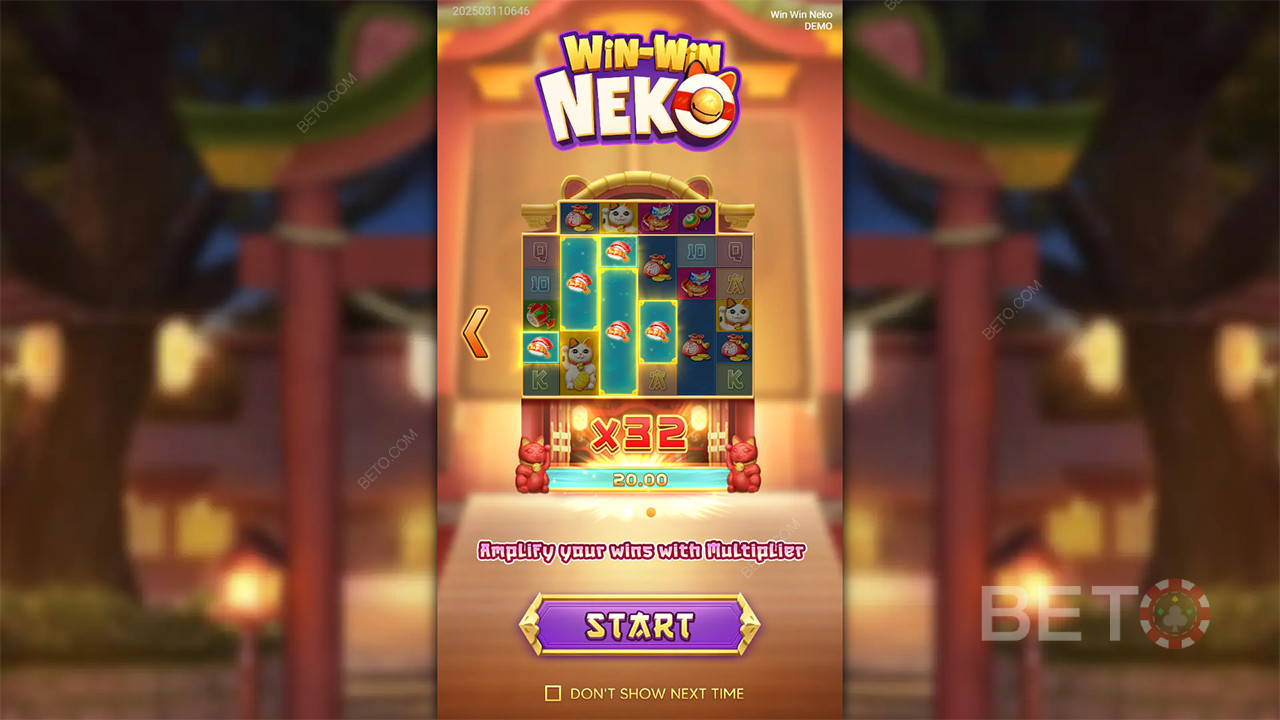Ganhe 5.000x a sua aposta na Slot Online Win Win Neko!