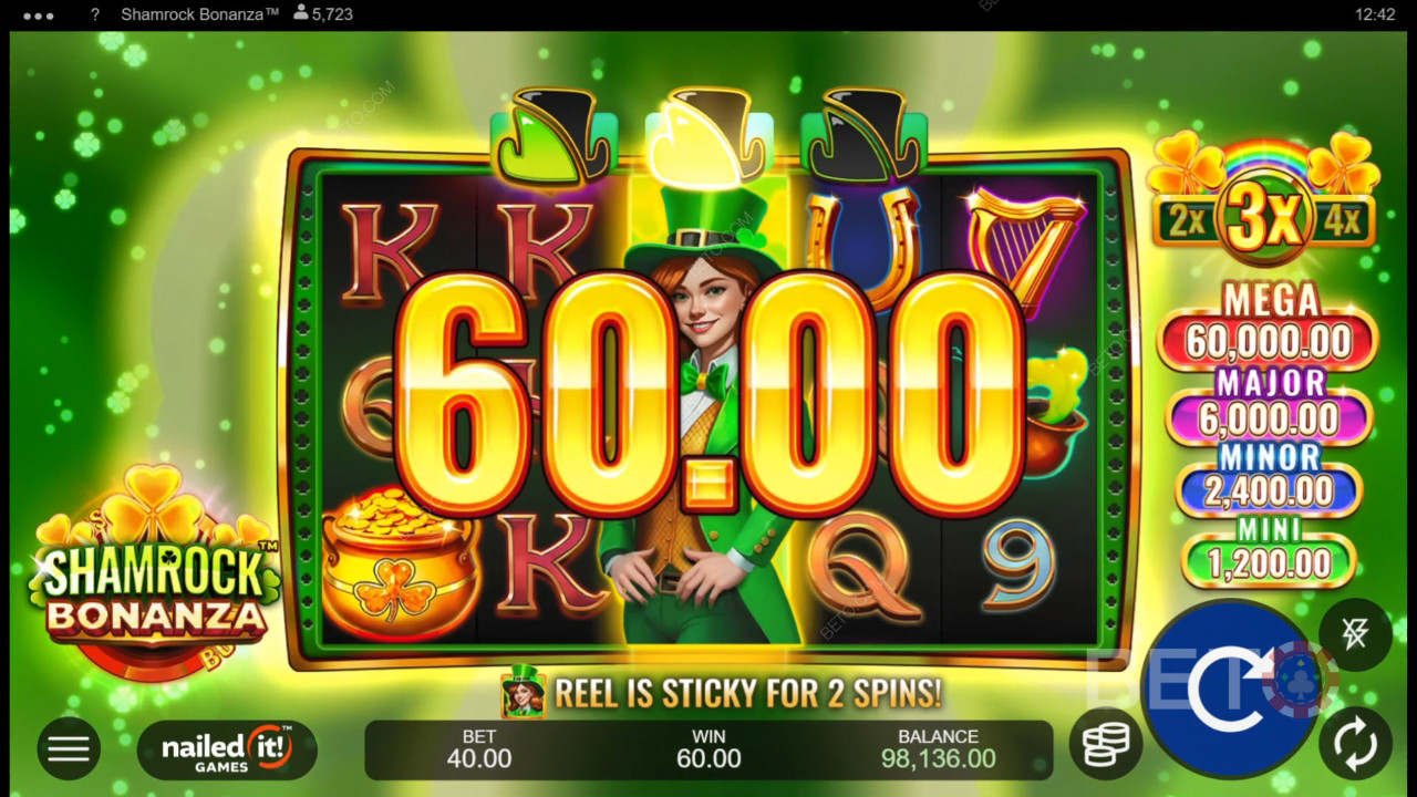 Ganhe 5.340x a sua aposta na slot machine Shamrock Bonanza!