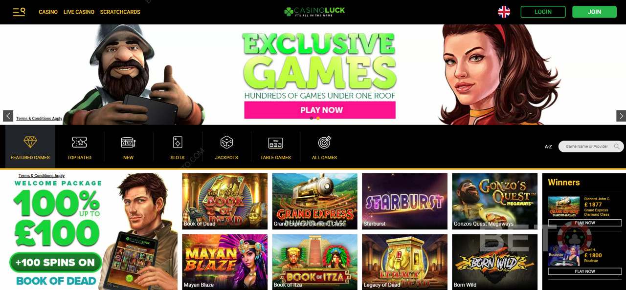 CasinoLuck Casino com Jogos de Slot Exlusive