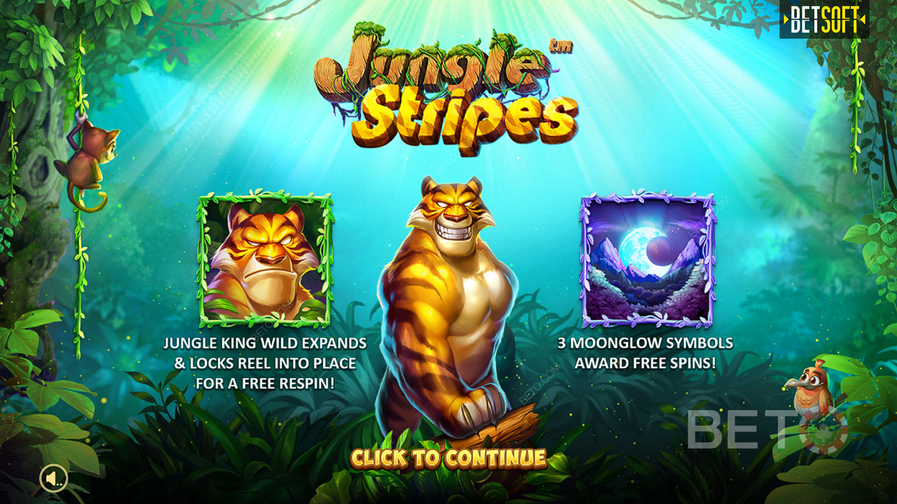 Desfrute de Expanding Wilds, Respins e Free Spins na slot machine Jungle Stripes