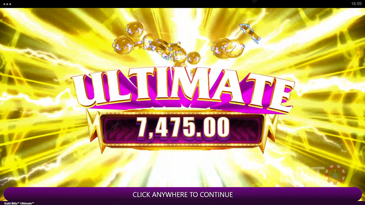 Ganhe 2.500x a sua aposta na Slot Machine Gold Blitz Ultimate!