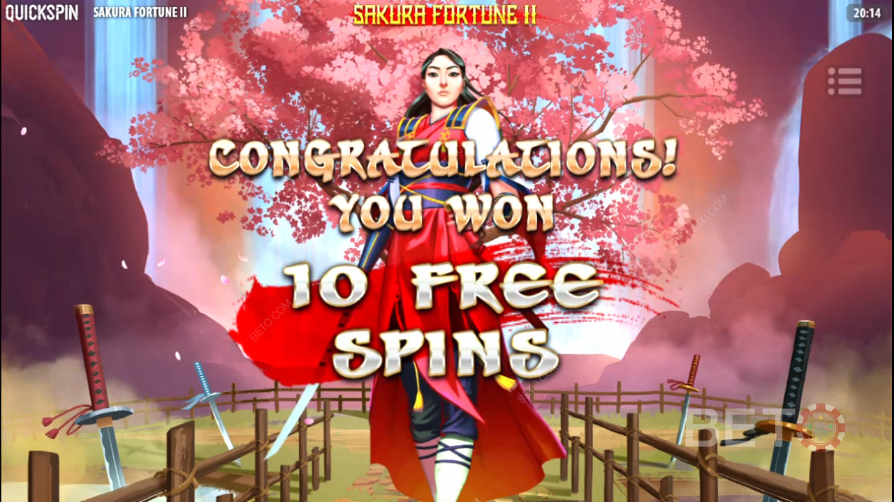 Free Spins é a característica mais excitante da ranhura Sakura Fortune 2