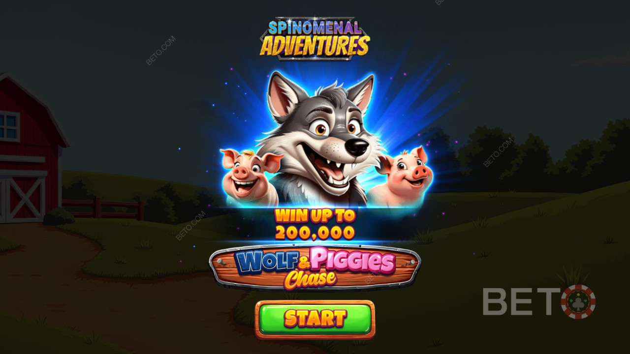 Ganhe 2.000x a sua aposta na Slot de Vídeo Wolf & Piggies Chase!