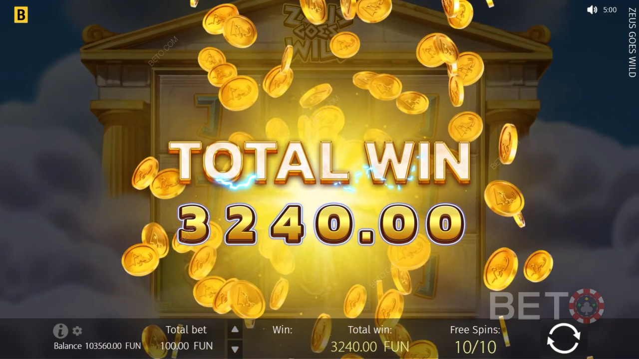 Ganhe 800x a sua aposta na slot machine Zeus Goes Wild!
