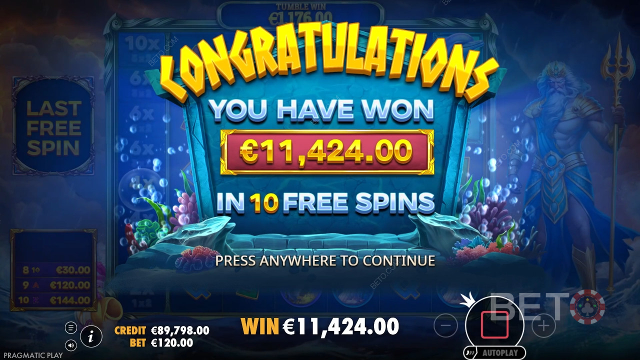 Ganhe 5.000x a sua aposta na Slot Machine Waves of Poseidon!