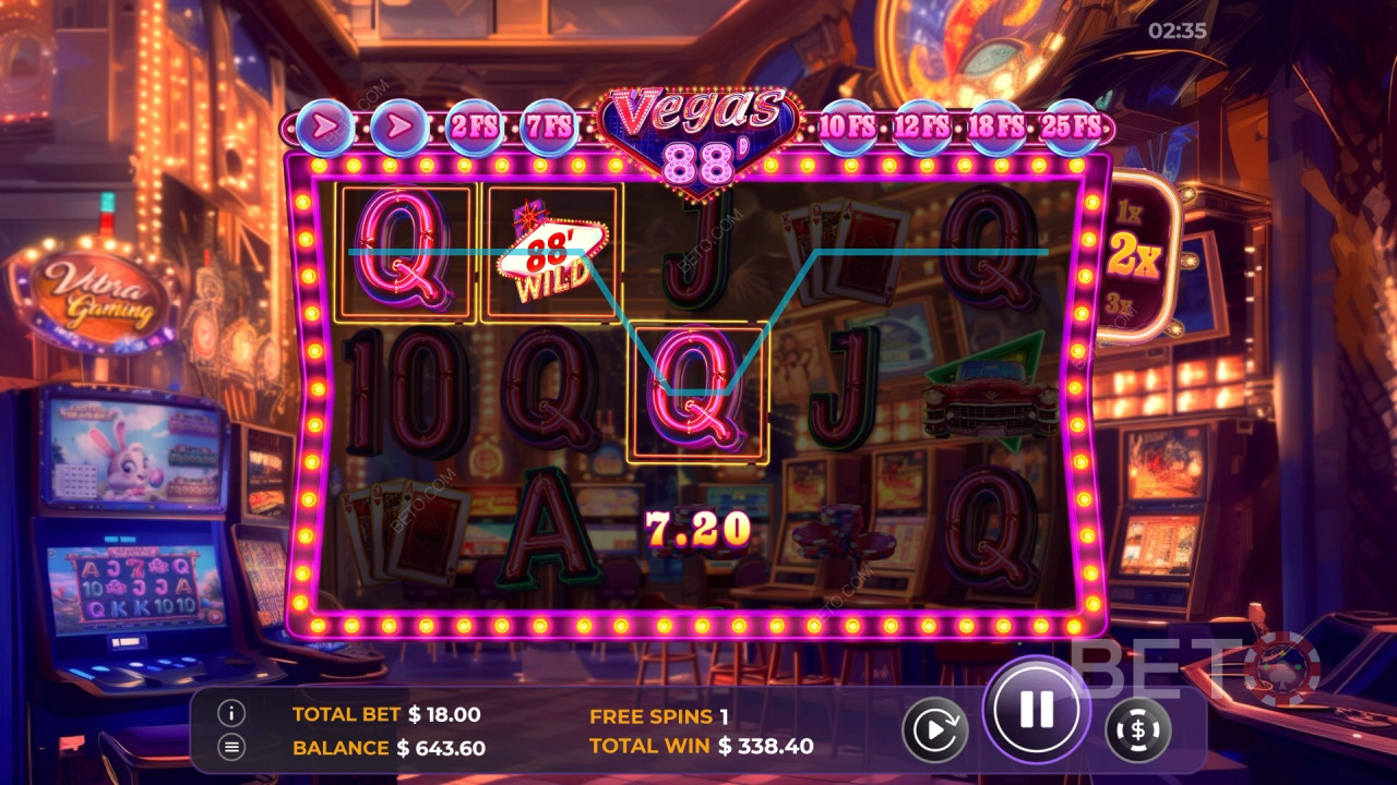Ganhe 2.600x a sua aposta na Slot de Vídeo Vegas 88!