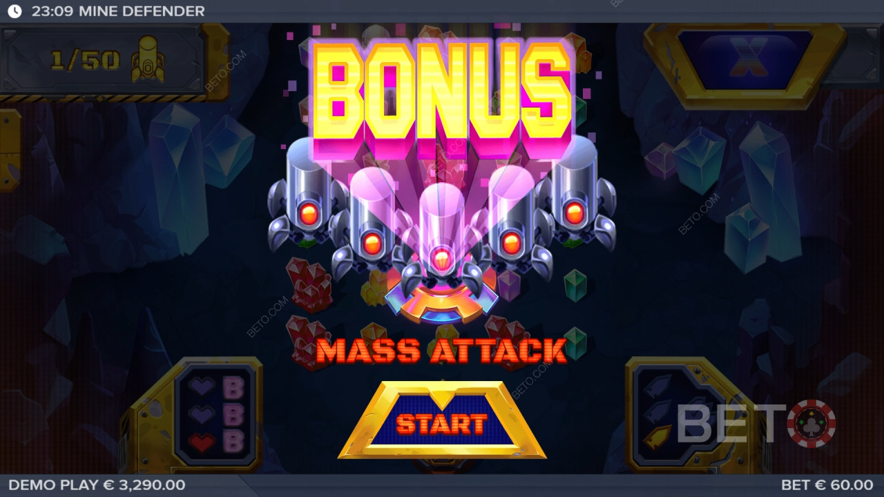 Ganhe 10.000x a sua aposta na Slot Mine Defender!
