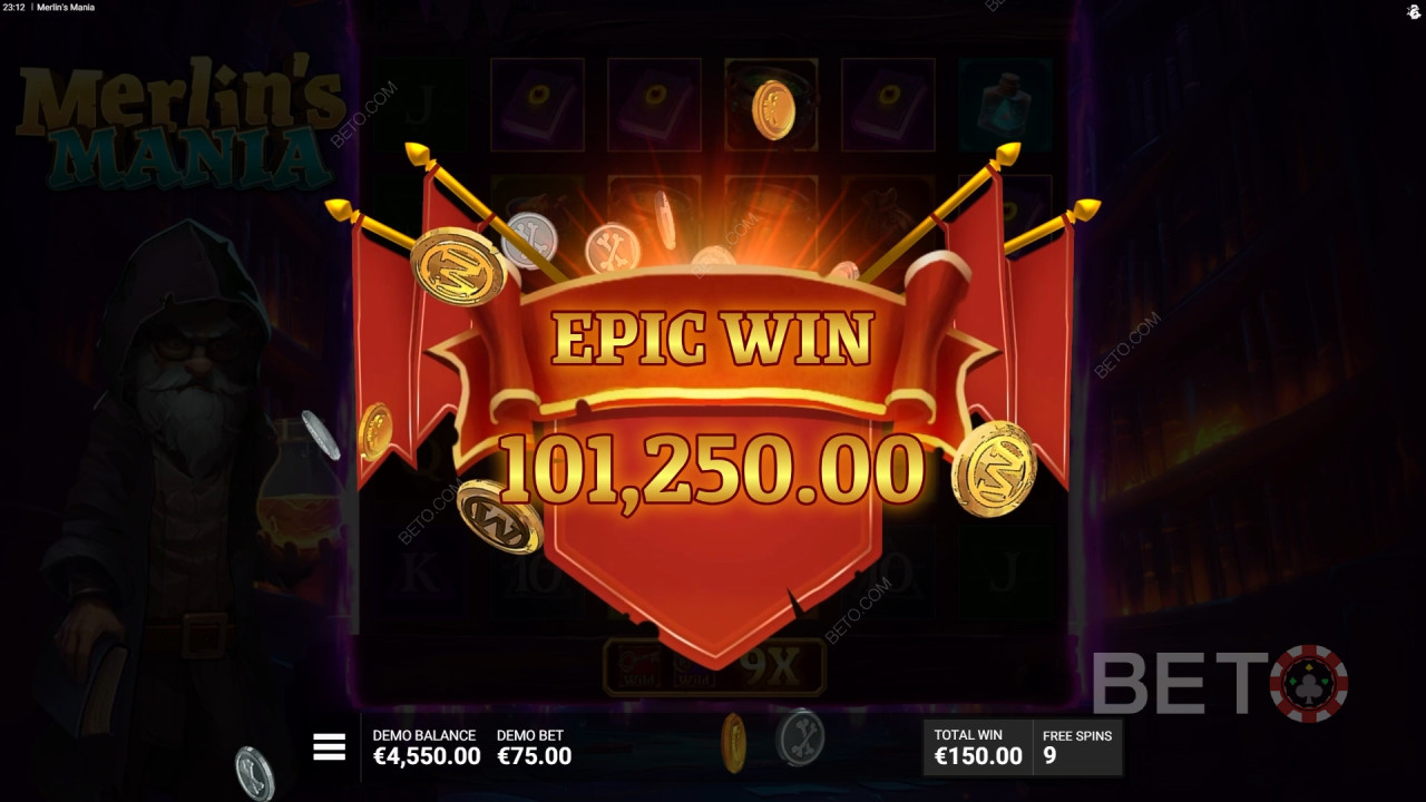Ganhe 12.000x a sua aposta na slot machine Merlin