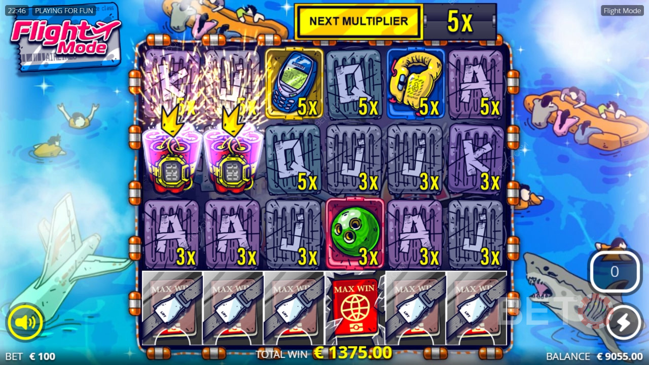 Ganhe 5.051x a sua aposta na slot machine Flight Mode!