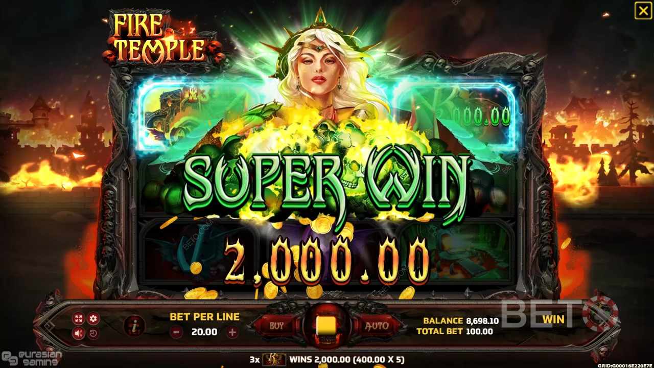 Ganhe 3.000x a sua aposta na Slot Online Templo do Fogo!