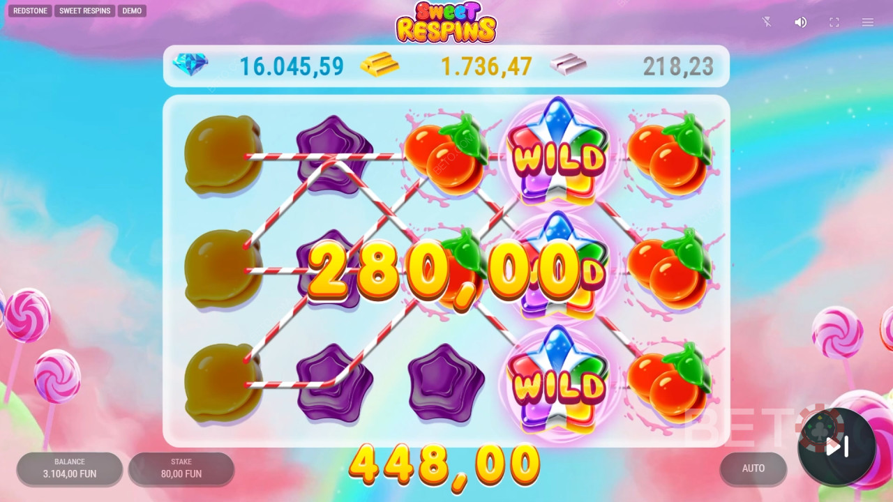 Funcionalidades de bónus explicadas em Sweet Respins by Redstone