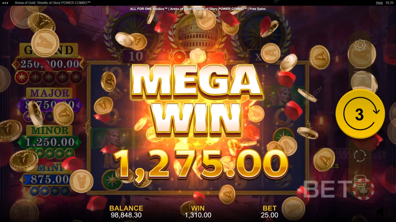 Arena de Ouro: Shields of Glory Power Combo Revisão por BETO Slots