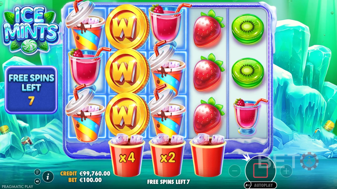 Funcionalidades de bónus explicadas em Ice Mints por Pragmatic Play