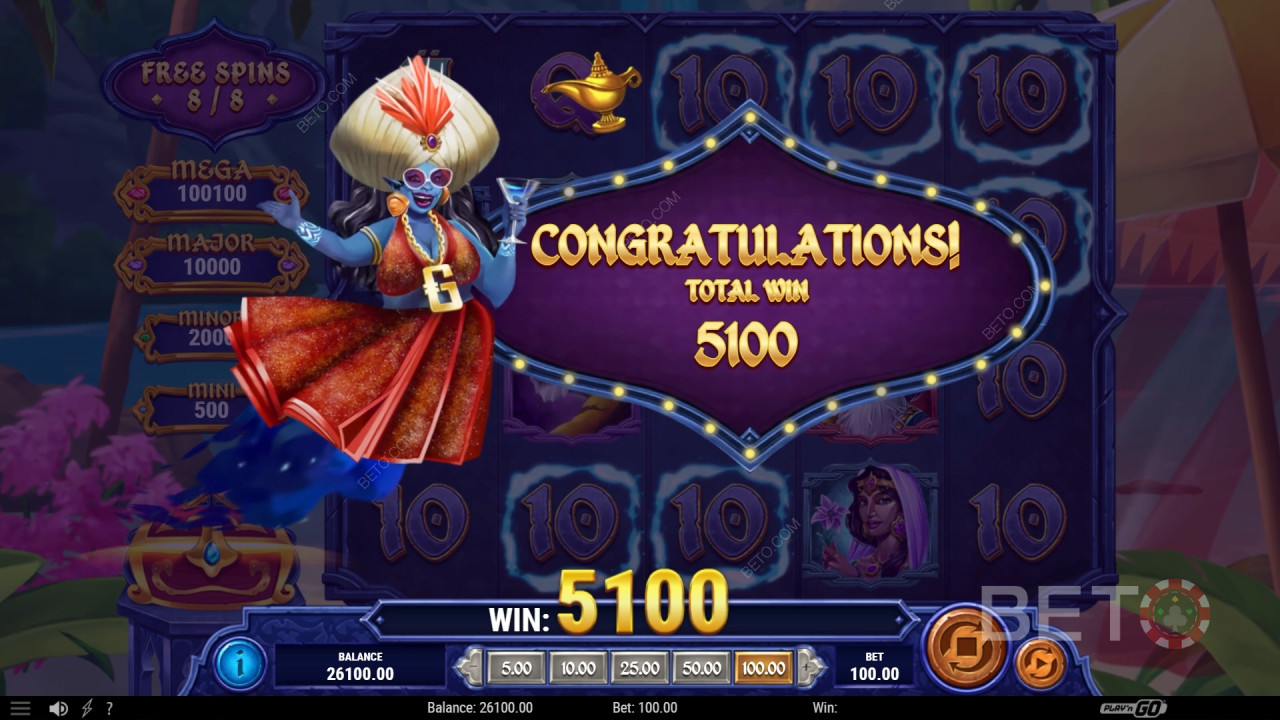 Funcionalidades de bónus explicadas em 1001 Mystery Genie Fortunes por Play