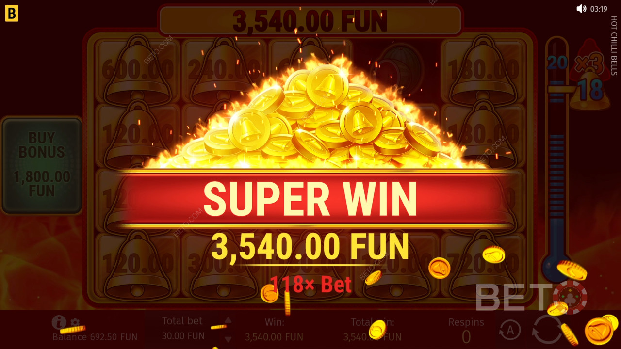 Ganhe 5.000x a sua aposta na Slot Online Hot Chilli Bells!
