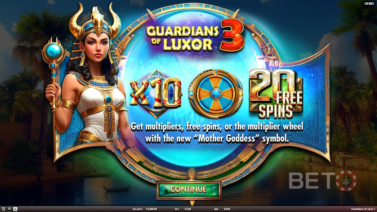 Explicação das funcionalidades bónus em «Guardians of Luxor 3», pela Red Rake Gaming