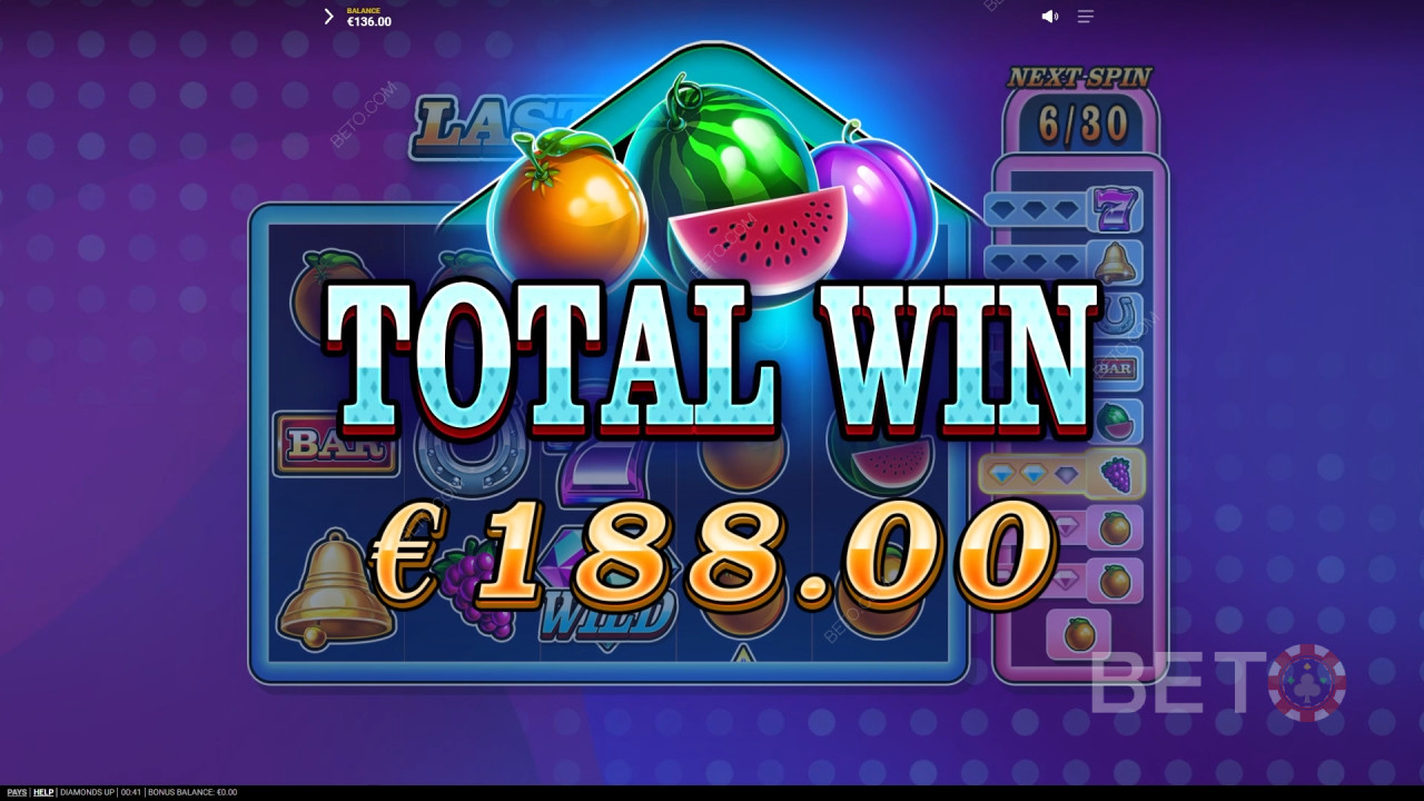 Ganhe 20.000x a sua aposta na Slot de Vídeo Diamonds Up!