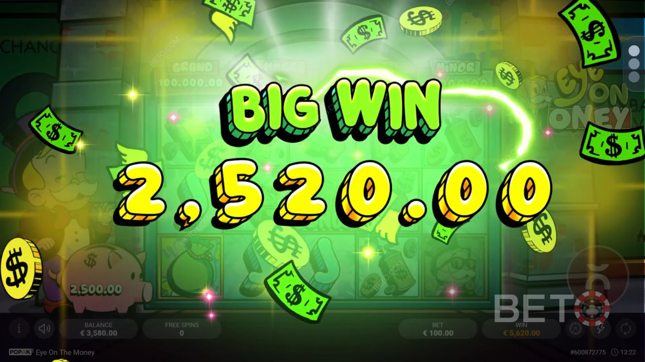 Ganhe 2.500x a sua aposta na Slot Online Eye on the Money!
