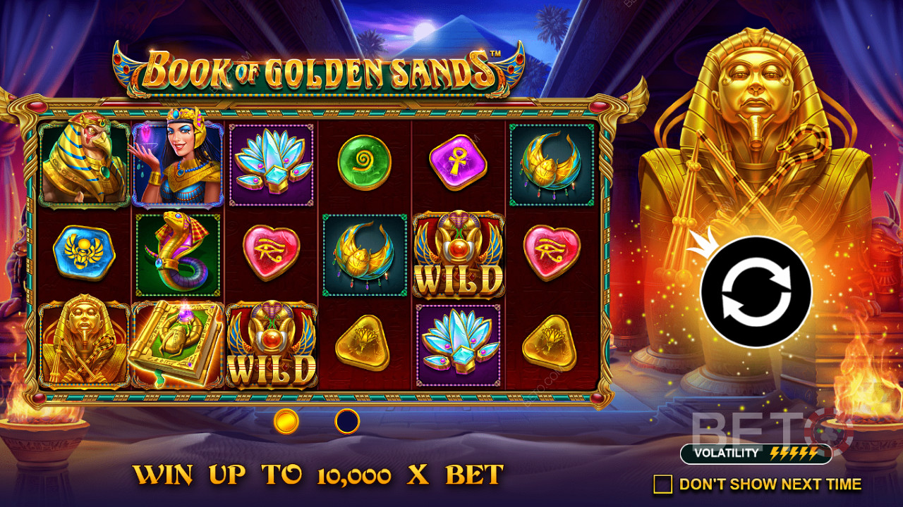 Ganhe até 10.000x a sua aposta na slot Book of Golden Sands