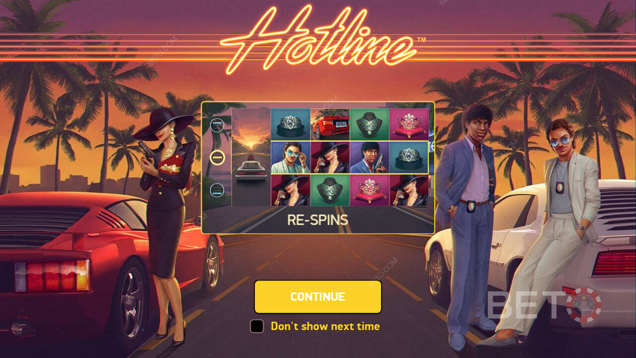 Os Re-spins facilitarão a obtenção de vitórias na slot machine Hotline
