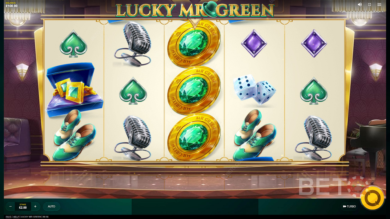 Desfrute de uma experiência única envolvendo um tema clássico na slot de vídeo Lucky Mr Green