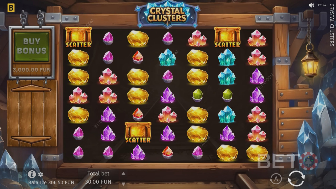 Análise de «Crystal Clusters» por BETO Slots