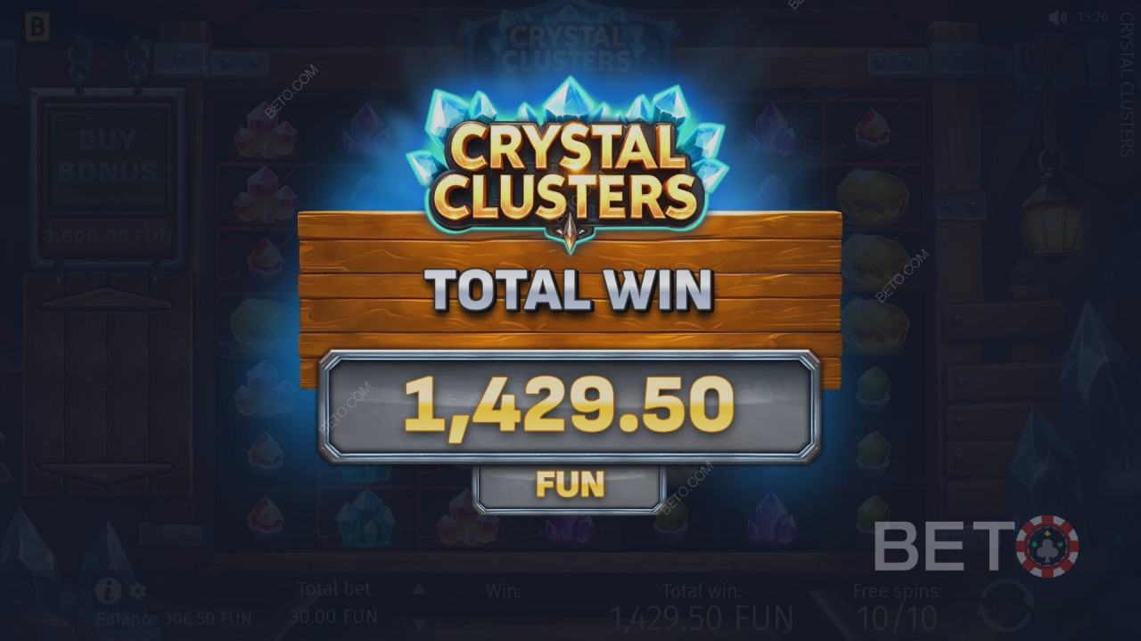 Ganhe 5 000 vezes a sua aposta na slot online Crystal Clusters!