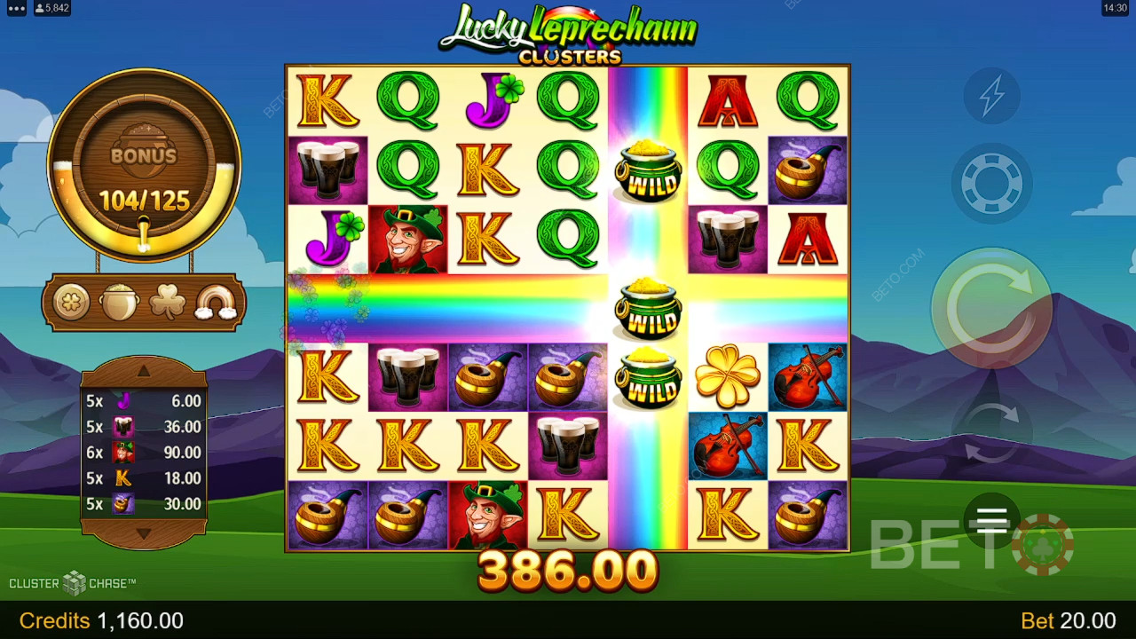 Funcionalidades de bónus explicadas em Lucky Leprechaun Clusters por Microgaming