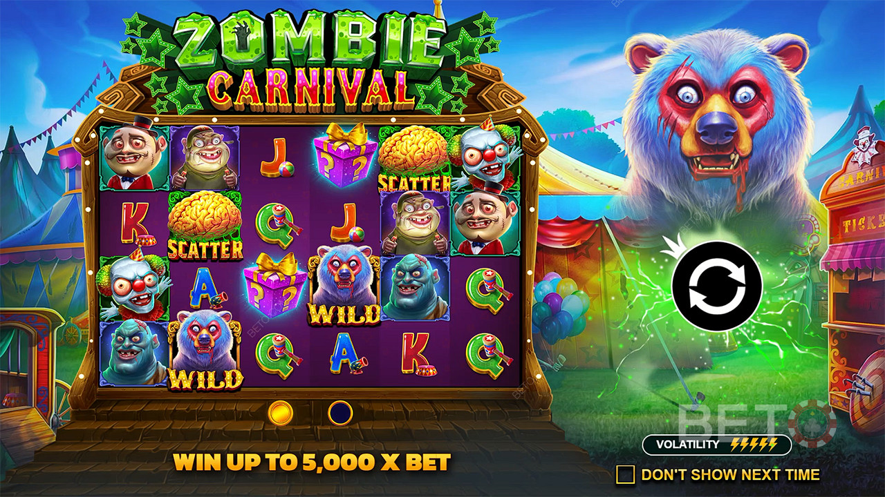 Ganhe até 5.000x o valor da sua aposta na slot Zombie Carnival