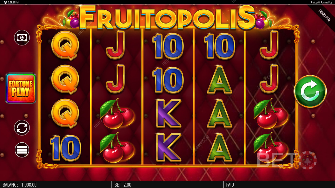 Jogo da Fortuna Fruitopolis Revisão por BETO Slots