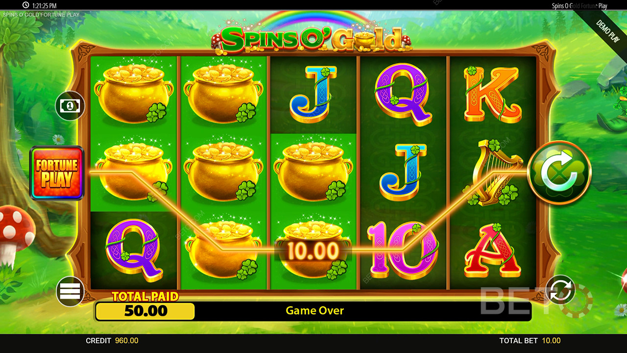 A slot machine Spins O
