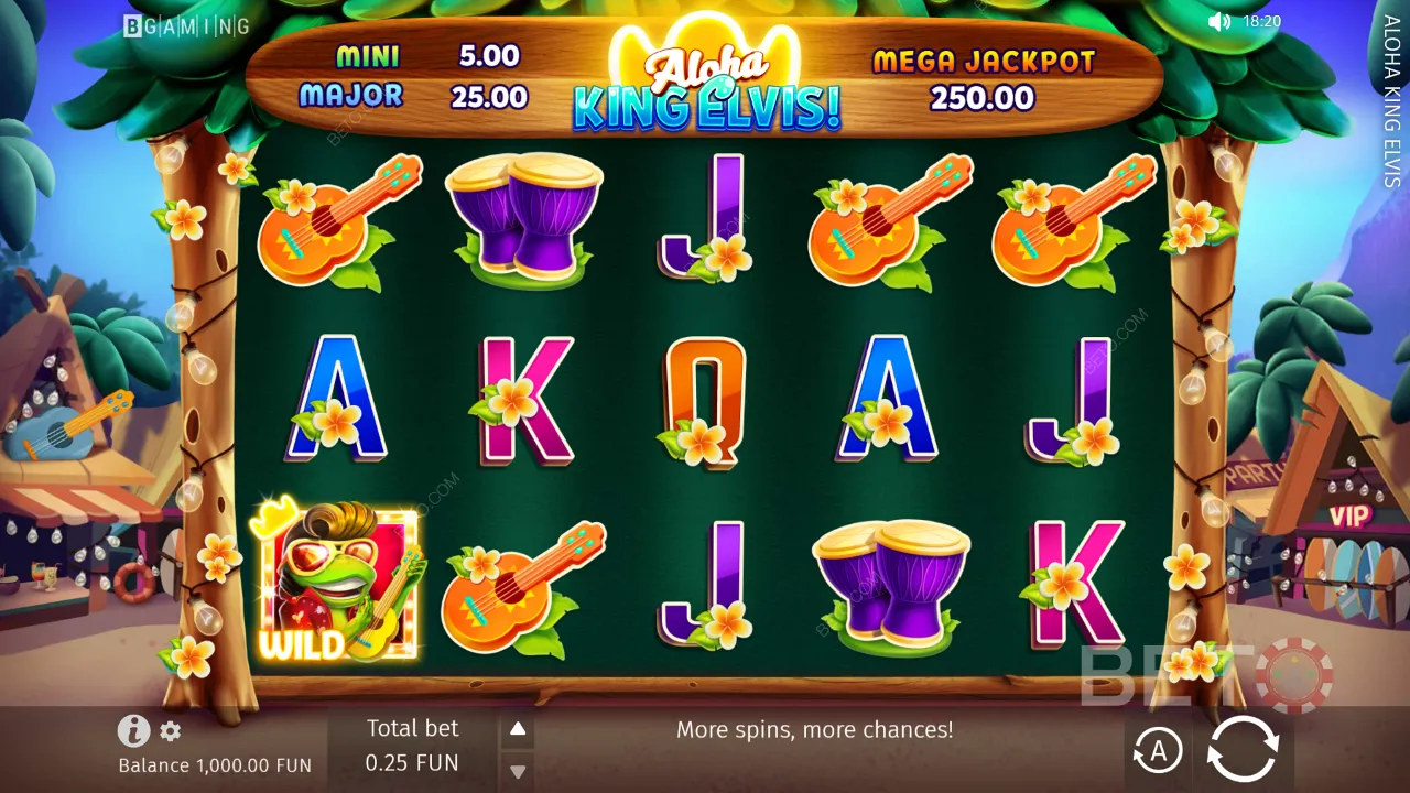 Exemplo de jogabilidade do Aloha King Elvis
