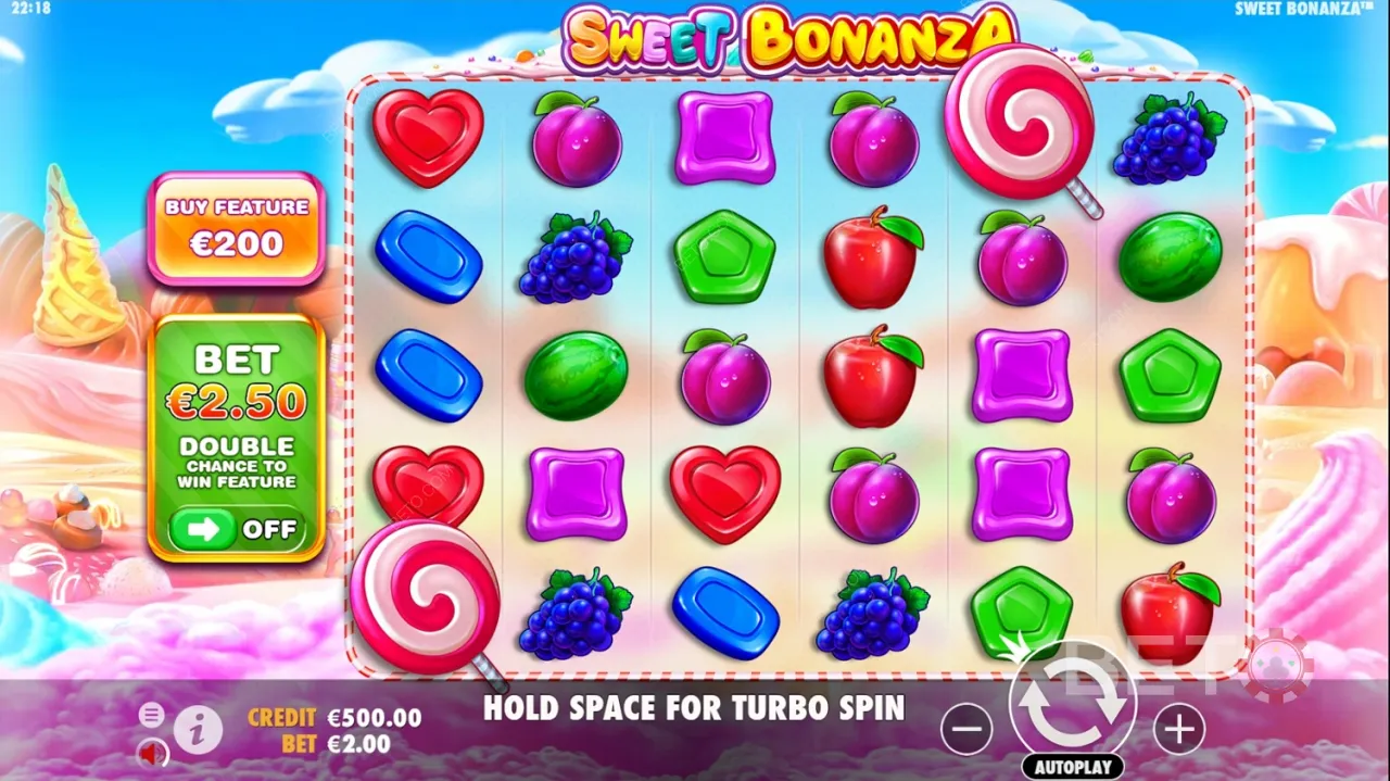 Sweet Bonanza vídeos de jogo de demonstração de slots. A RTP está acima dos 96%.