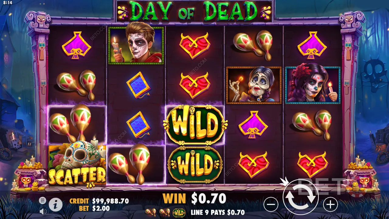 Jogabilidade do Slot de vídeo Day of Dead