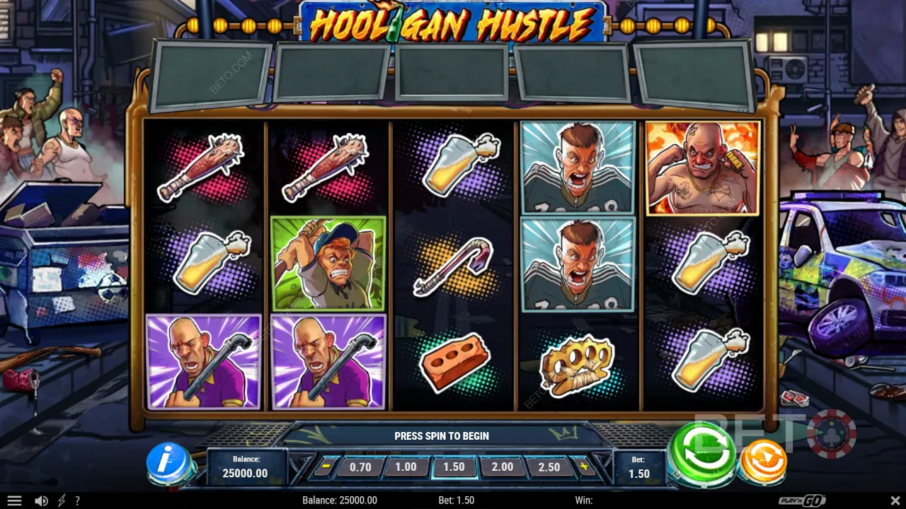 Jogabilidade da slot Hooligan Hustle